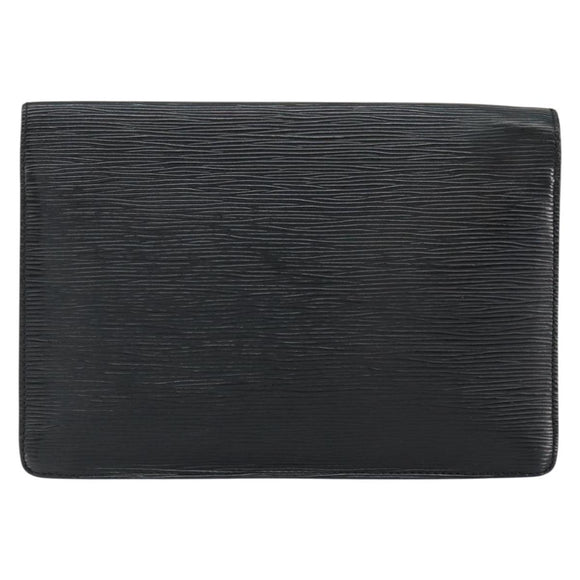 LOUIS VUITTON Epi Serie Dragonne Clutch Bag Black Noir M52612 LV Auth BA7649