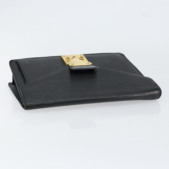 LOUIS VUITTON Epi Serie Dragonne Clutch Bag Black Noir M52612 LV Auth BA7649