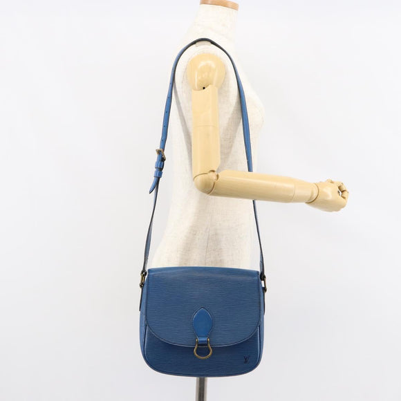 LOUIS VUITTON Epi Saint Cloud GM Shoulder Bag Toledo Blue M52195 LV Auth BA7651