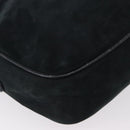 Salvatore Ferragamo Vala Shoulder Bag Suede Navy Gold Auth BA7661-15