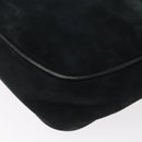 Salvatore Ferragamo Vala Shoulder Bag Suede Navy Gold Auth BA7661-16