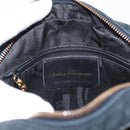 Salvatore Ferragamo Vala Shoulder Bag Suede Navy Gold Auth BA7661-12