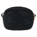 Salvatore Ferragamo Vala Shoulder Bag Suede Navy Gold Auth BA7661-2
