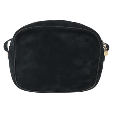 Salvatore Ferragamo Vala Shoulder Bag Suede Navy Gold Auth BA7661 - 0