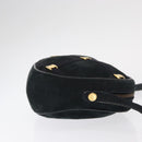 Salvatore Ferragamo Vala Shoulder Bag Suede Navy Gold Auth BA7661-3