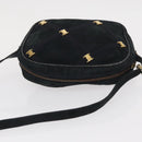 Salvatore Ferragamo Vala Shoulder Bag Suede Navy Gold Auth BA7661-6