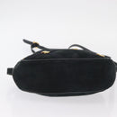 Salvatore Ferragamo Vala Shoulder Bag Suede Navy Gold Auth BA7661-5