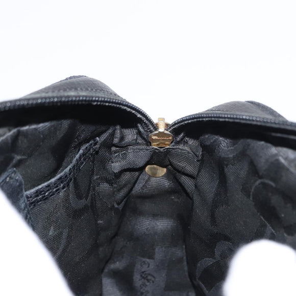 Salvatore Ferragamo Vala Shoulder Bag Leather Black Gold Auth BA7662