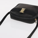 Salvatore Ferragamo Vala Shoulder Bag Leather Black Gold Auth BA7662-6