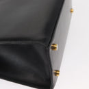 Salvatore Ferragamo Vala Hand Bag Leather 2way Black Gold Auth BA7663-17