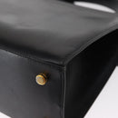 Salvatore Ferragamo Vala Hand Bag Leather 2way Black Gold Auth BA7663-18