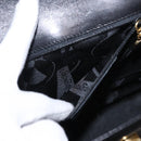 Salvatore Ferragamo Vala Hand Bag Leather 2way Black Gold Auth BA7663-23
