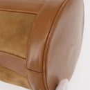 Salvatore Ferragamo Shoulder Bag Suede Leather Beige Gold Auth BA7664-9