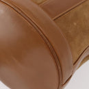 Salvatore Ferragamo Shoulder Bag Suede Leather Beige Gold Auth BA7664-14