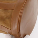 Salvatore Ferragamo Shoulder Bag Suede Leather Beige Gold Auth BA7664-15