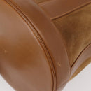 Salvatore Ferragamo Shoulder Bag Suede Leather Beige Gold Auth BA7664-16