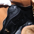 Salvatore Ferragamo Shoulder Bag Suede Leather Beige Gold Auth BA7664-12