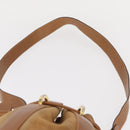 Salvatore Ferragamo Shoulder Bag Suede Leather Beige Gold Auth BA7664-8