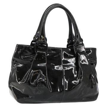 Salvatore Ferragamo Tote Bag Enamel Black Auth BA7665