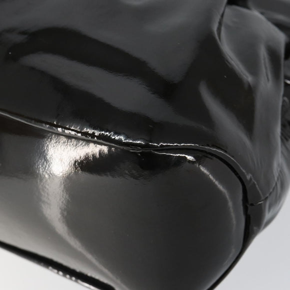 Salvatore Ferragamo Tote Bag Enamel Black Auth BA7665