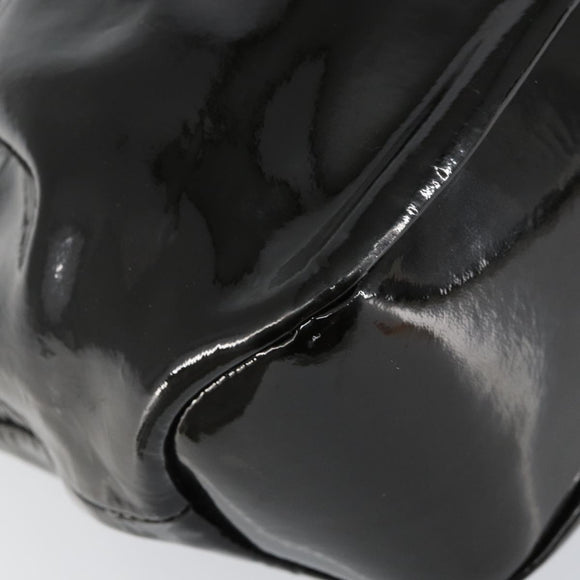 Salvatore Ferragamo Tote Bag Enamel Black Auth BA7665