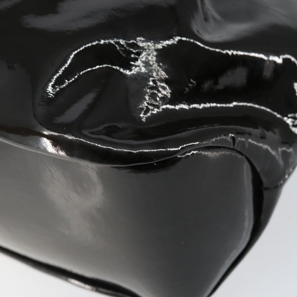 Salvatore Ferragamo Tote Bag Enamel Black Auth BA7665