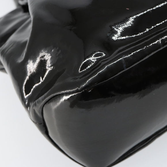 Salvatore Ferragamo Tote Bag Enamel Black Auth BA7665