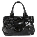Salvatore Ferragamo Tote Bag Enamel Black Auth BA7665-13