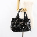 Salvatore Ferragamo Tote Bag Enamel Black Auth BA7665-24
