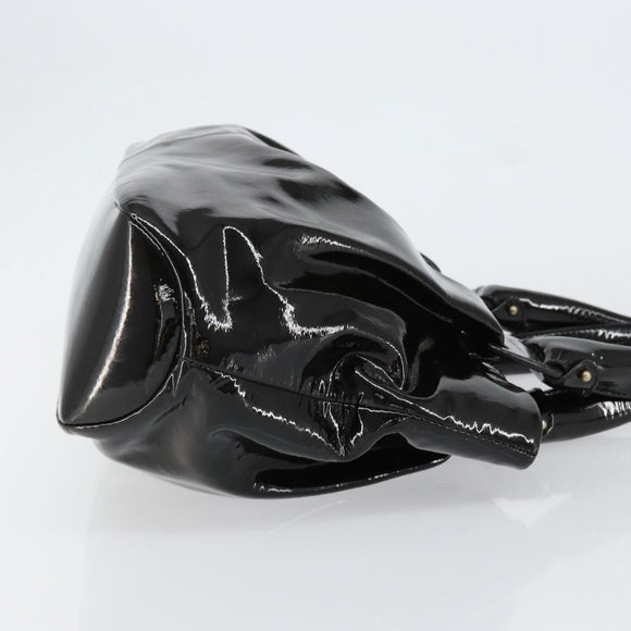 Salvatore Ferragamo Tote Bag Enamel Black Auth BA7665