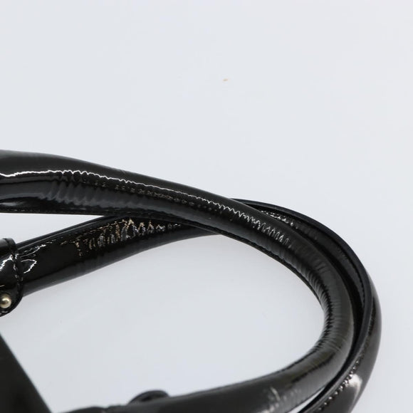 Salvatore Ferragamo Tote Bag Enamel Black Auth BA7665