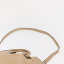 Salvatore Ferragamo Hand Bag Leather 2way Beige Silver Auth BA7666-15