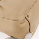 Salvatore Ferragamo Hand Bag Leather 2way Beige Silver Auth BA7666-9