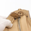 Salvatore Ferragamo Hand Bag Leather 2way Beige Silver Auth BA7666-10