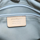Salvatore Ferragamo Hand Bag Leather 2way Beige Silver Auth BA7666-12
