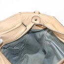 Salvatore Ferragamo Hand Bag Leather 2way Beige Silver Auth BA7666-21