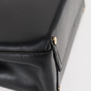 Salvatore Ferragamo Vala Hand Bag Leather Black Gold Auth BA7667-10