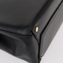 Salvatore Ferragamo Vala Hand Bag Leather Black Gold Auth BA7667-12