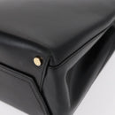 Salvatore Ferragamo Vala Hand Bag Leather Black Gold Auth BA7667-13