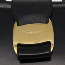 Salvatore Ferragamo Vala Hand Bag Leather Black Gold Auth BA7667-14
