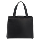 Salvatore Ferragamo Vala Hand Bag Leather Black Gold Auth BA7667-3