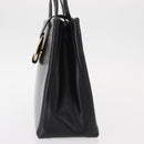 Salvatore Ferragamo Vala Hand Bag Leather Black Gold Auth BA7667-4