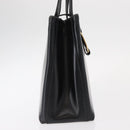 Salvatore Ferragamo Vala Hand Bag Leather Black Gold Auth BA7667-5