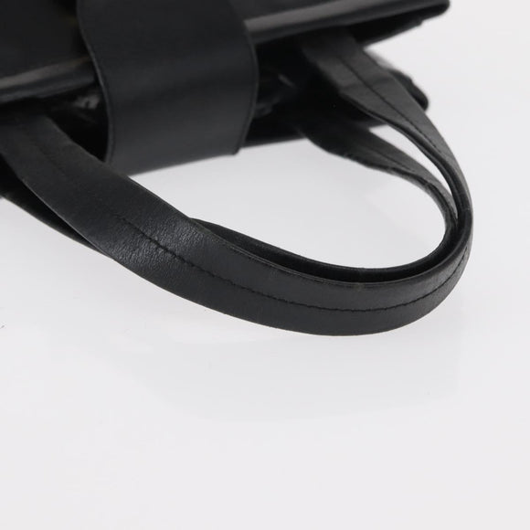 Salvatore Ferragamo Vala Hand Bag Leather Black Gold Auth BA7667