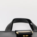 Salvatore Ferragamo Vala Hand Bag Leather Black Gold Auth BA7667-8