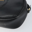 Salvatore Ferragamo Gancini Shoulder Bag Leather Black Gold Auth BA7668-9