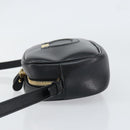 Salvatore Ferragamo Gancini Shoulder Bag Leather Black Gold Auth BA7668-4
