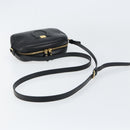 Salvatore Ferragamo Gancini Shoulder Bag Leather Black Gold Auth BA7668-7