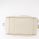 Salvatore Ferragamo Vala Hand Bag Leather 2way White Gold Auth BA7669-5