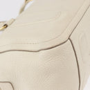 Salvatore Ferragamo Vala Hand Bag Leather 2way White Gold Auth BA7669-15